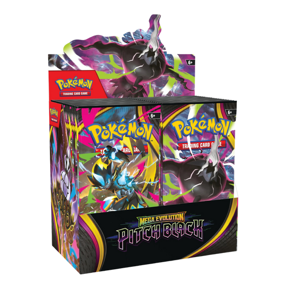 Pokémon TCG: Mega Evolution – Pitch Black – Factory Sealed Booster Box — factory sealed, shown in original packaging